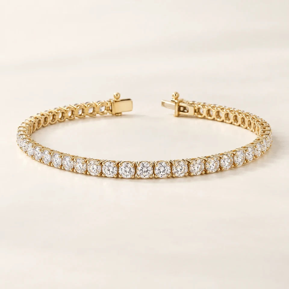 Classic Tennis Bracelet — Lab-Grown Diamond design in a yellow-gold setting