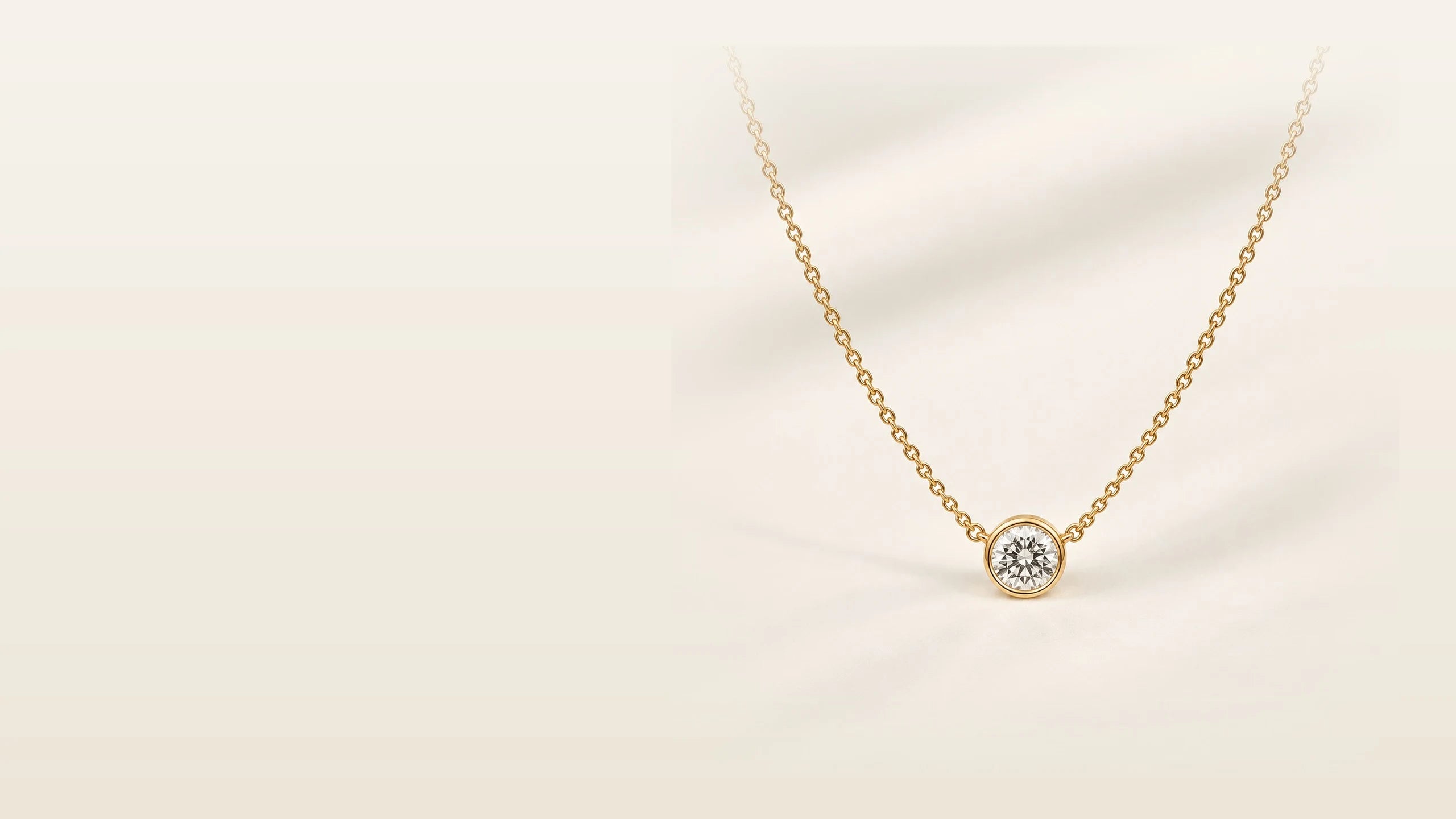 A minimal Lab-Grown Diamond pendant in soft daylight